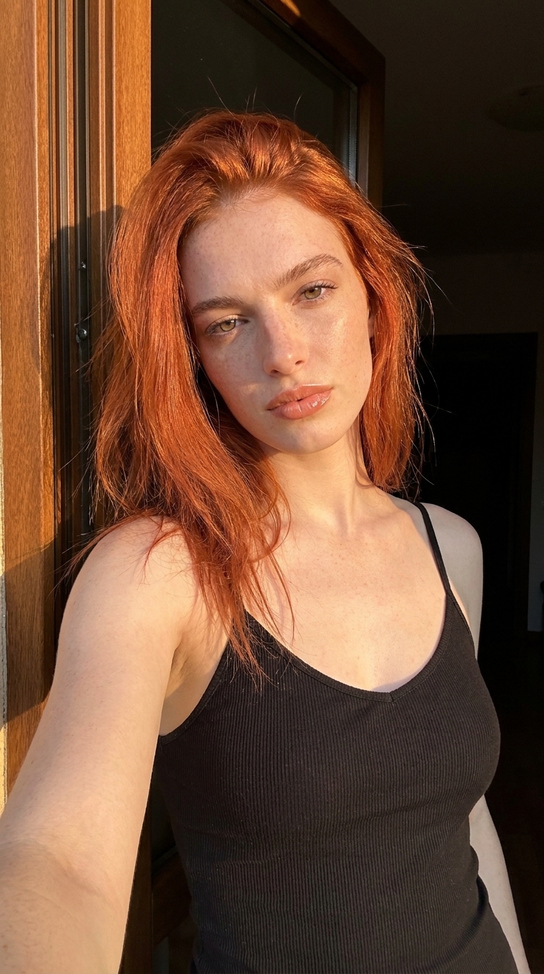 Sera's original phone selfie before Framio AI portrait generation